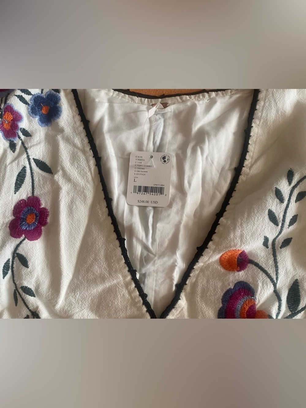 Free People Floral Embroidered Tie Waist Bo Dress - Picture 4 of 4
